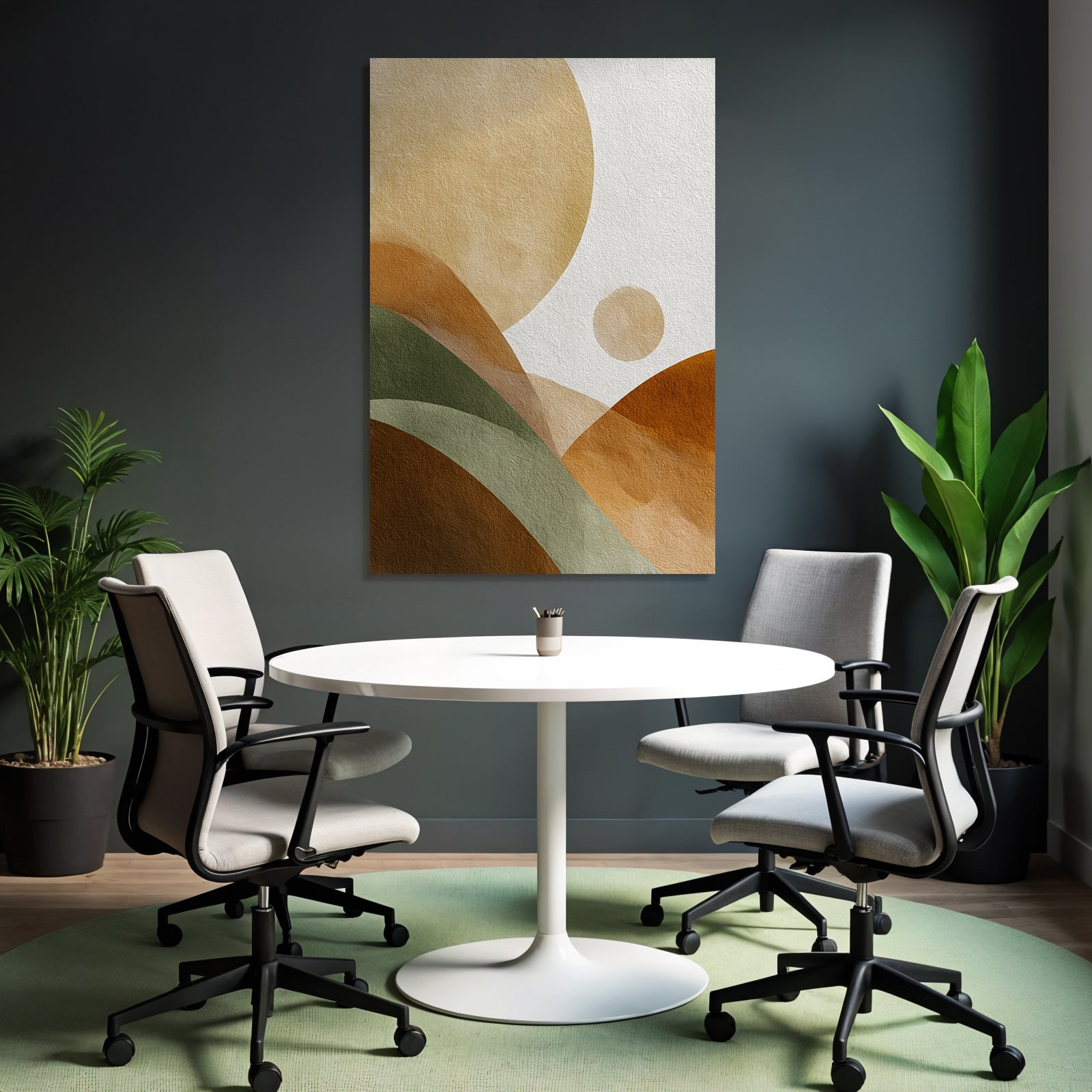 Abstract Watercolor Shapes Earthy Tones Textured Background
