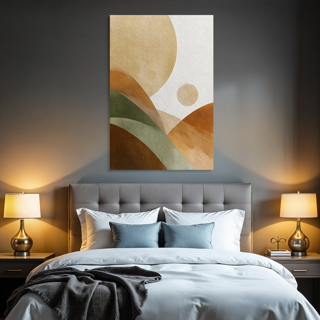 Abstract Watercolor Shapes Earthy Tones Textured Background
