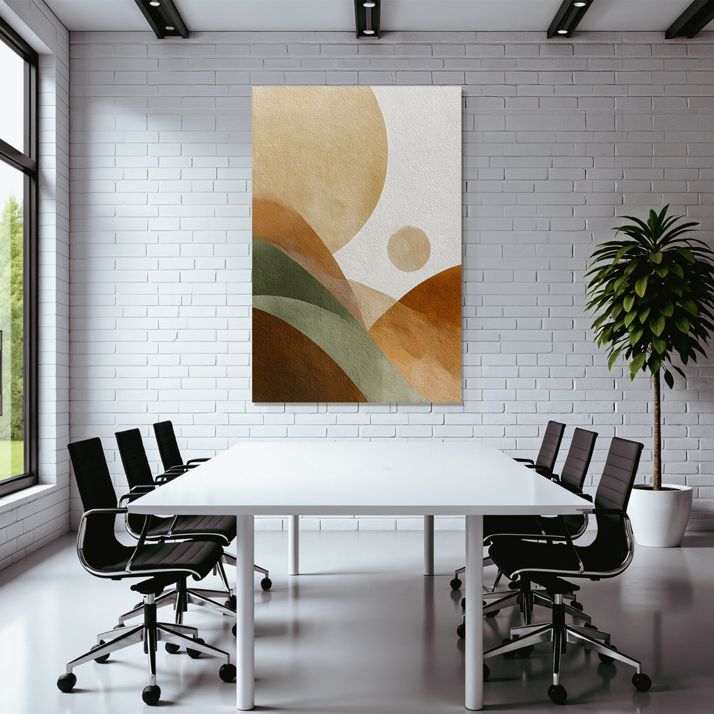 Abstract Watercolor Shapes Earthy Tones Textured Background