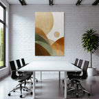 Abstract Watercolor Shapes Earthy Tones Textured Background