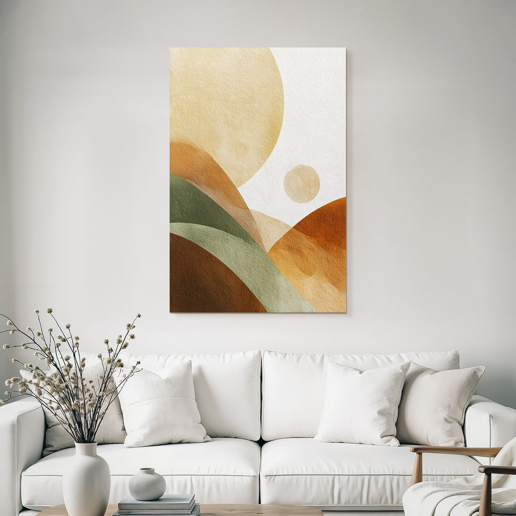Abstract Watercolor Shapes Earthy Tones Textured Background