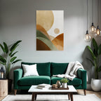 Abstract Watercolor Shapes Earthy Tones Textured Background