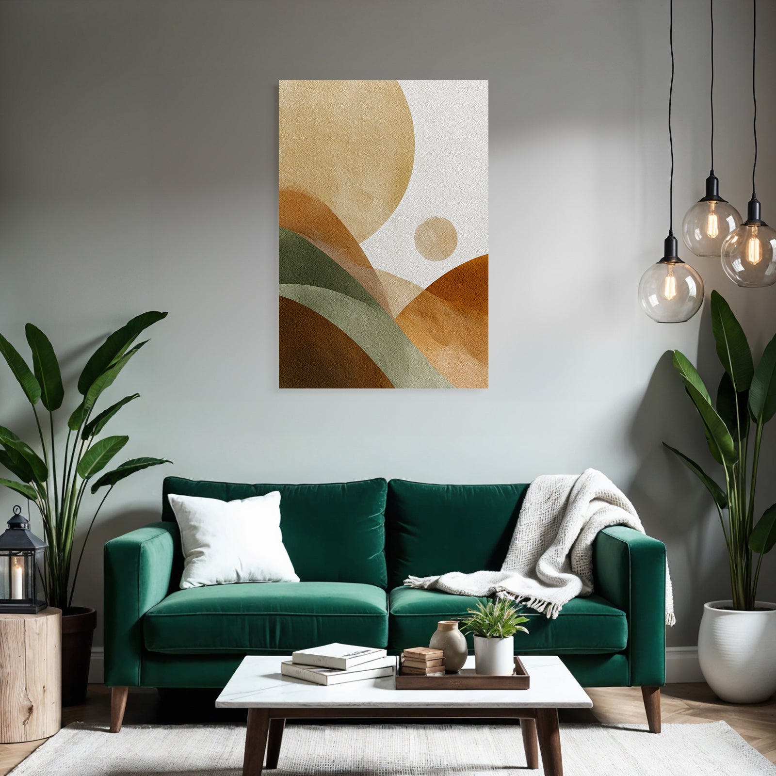 Abstract Watercolor Shapes Earthy Tones Textured Background