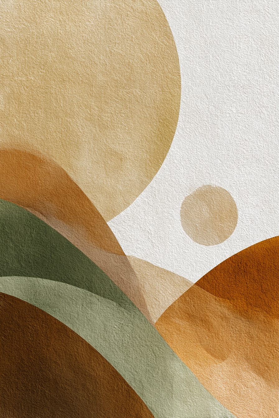 Abstract Watercolor Shapes Earthy Tones Textured Background | Japandi | Einrichtungsstile