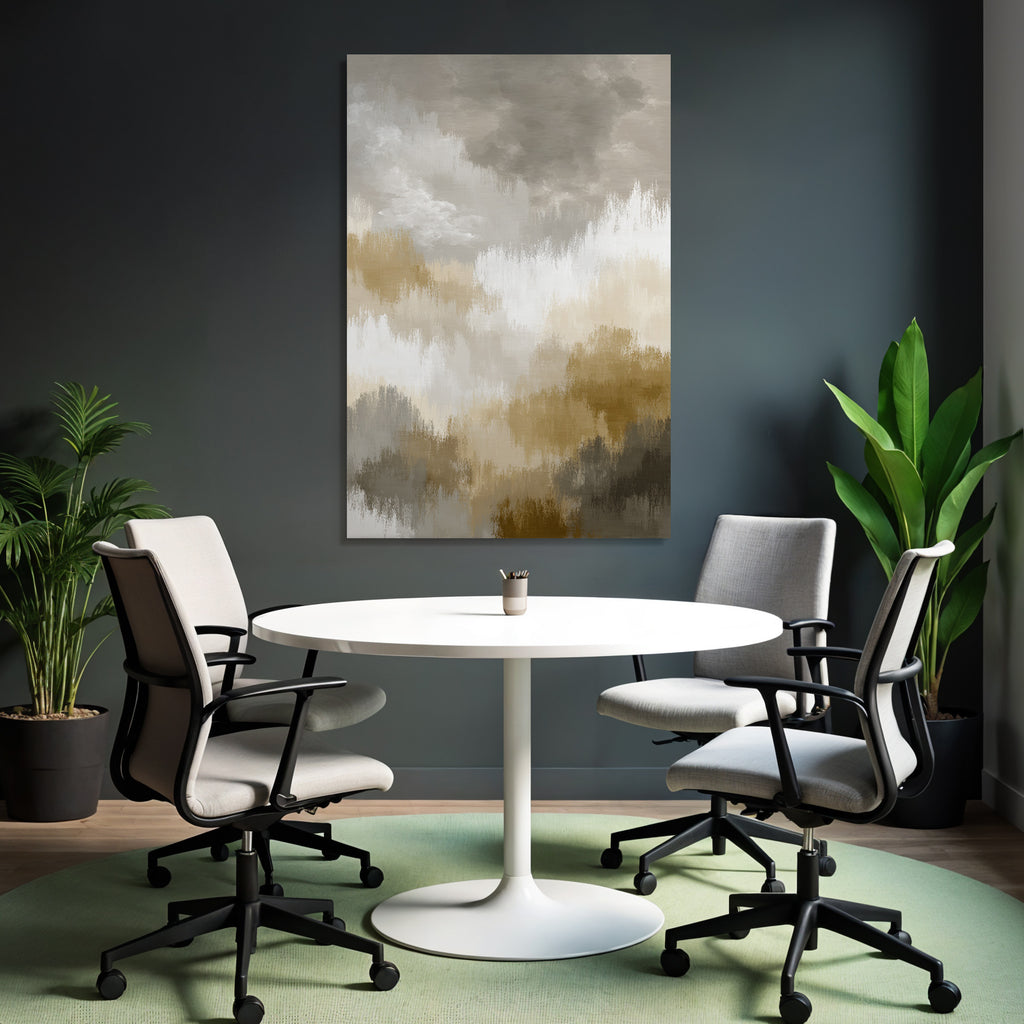 Abstracte Malerei Mit Sanften Farben Beige Braun Weiss Grau Texturiert