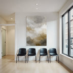 Abstracte Malerei Mit Sanften Farben Beige Braun Weiss Grau Texturiert