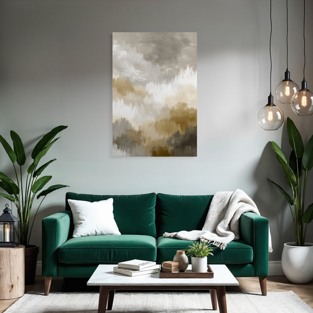 Abstracte Malerei Mit Sanften Farben Beige Braun Weiss Grau Texturiert