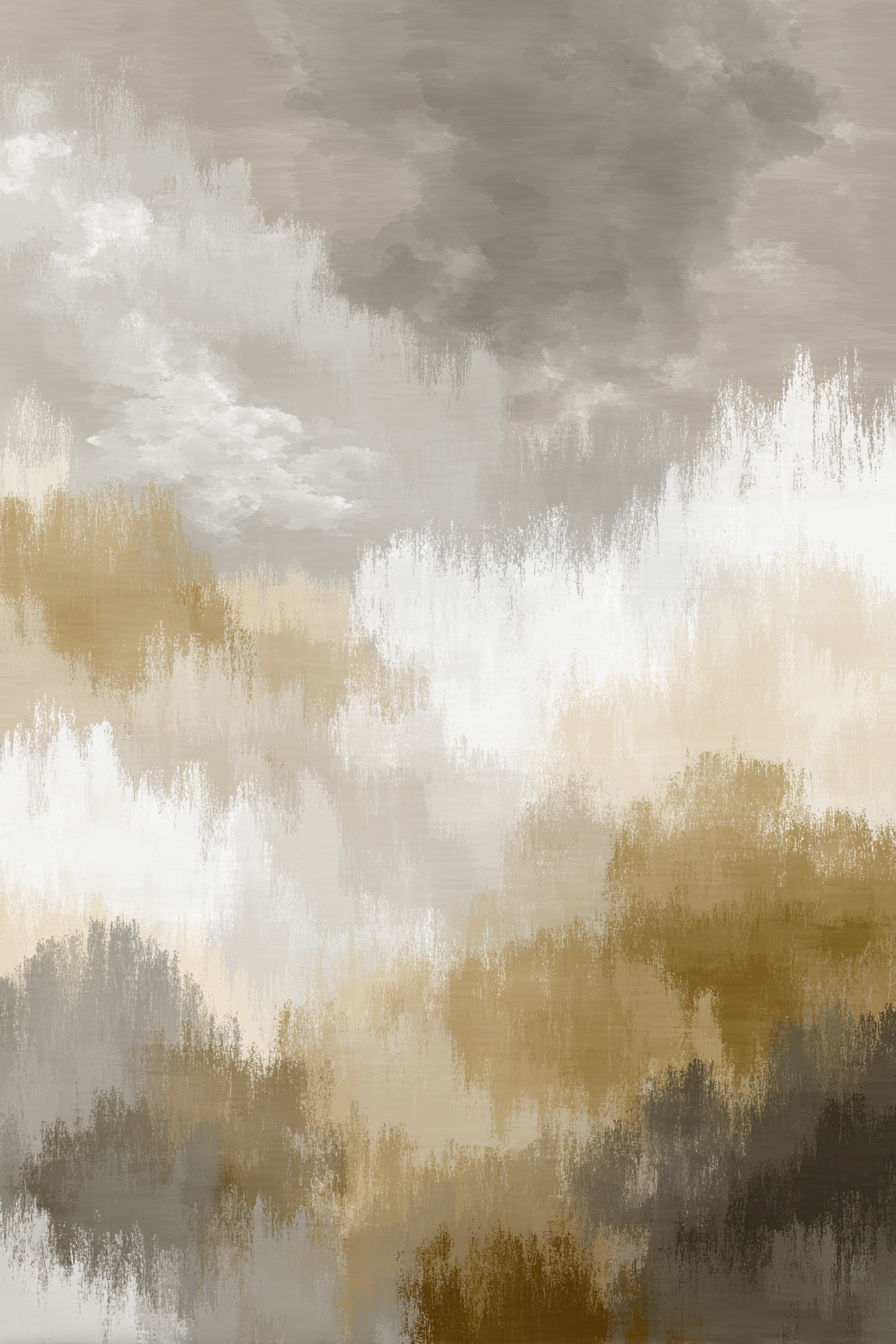 Abstracte Malerei Mit Sanften Farben Beige Braun Weiss Grau Texturiert | Japandi | Einrichtungsstile