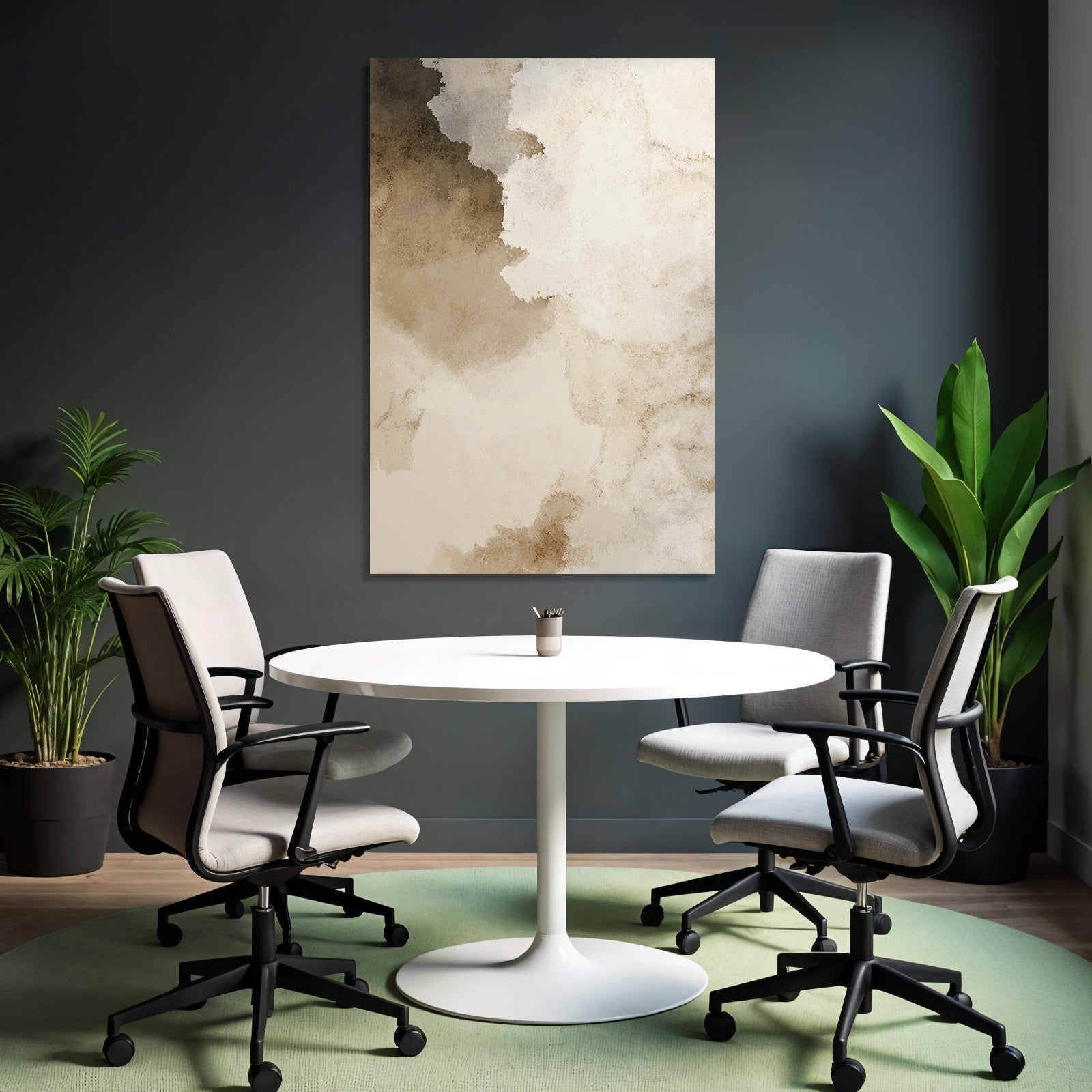Abstrakte Aquarellfarben In Beige Braun Und Creme