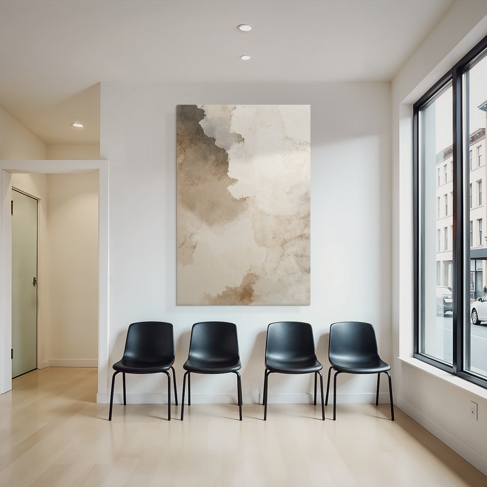 Abstrakte Aquarellfarben In Beige Braun Und Creme