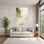 Abstrakte Aquarellfarben In Beige Braun Und Creme