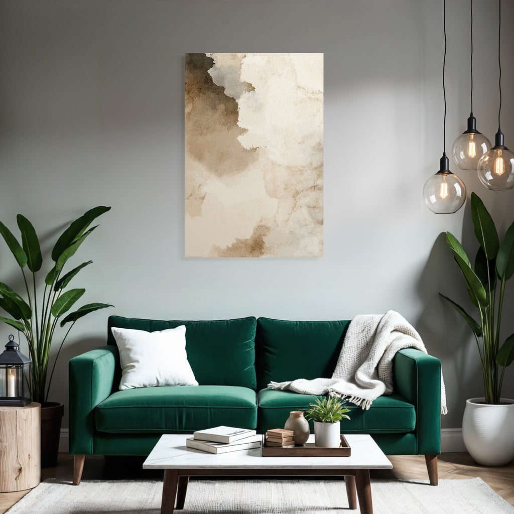 Abstrakte Aquarellfarben In Beige Braun Und Creme
