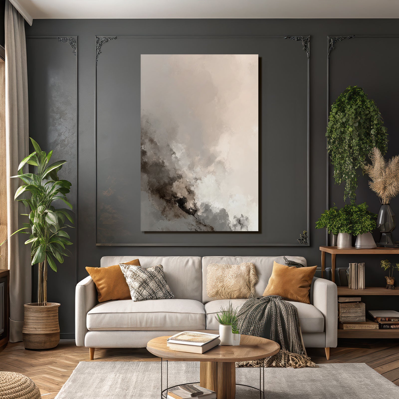 Abstrakte Darstellung Wolken Braun Beige Weich Farben