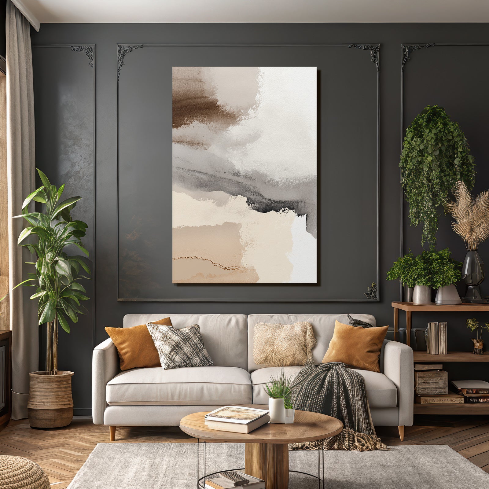 Abstrakte Farben Komposition Sanfte Hues Beige Braun Grau