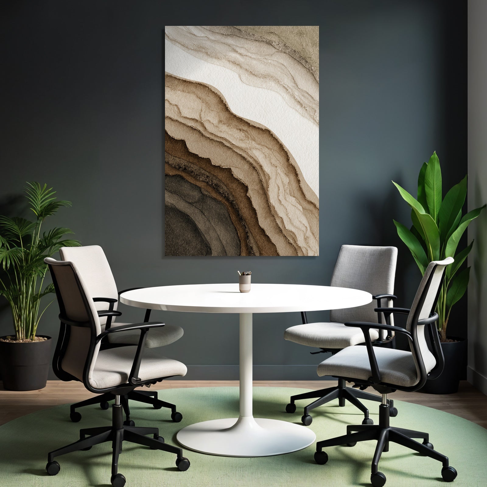 Abstrakte Geologische Formationen Erdtonfarbenen Wasserfarben Kunst