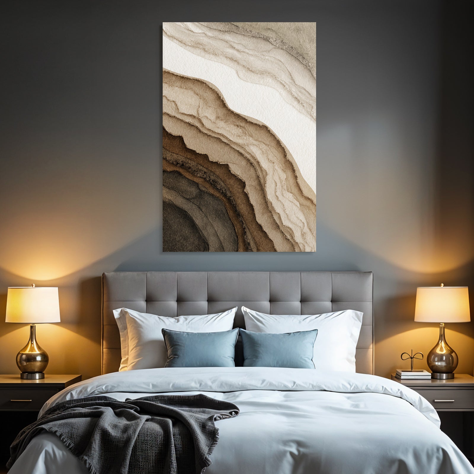 Abstrakte Geologische Formationen Erdtonfarbenen Wasserfarben Kunst