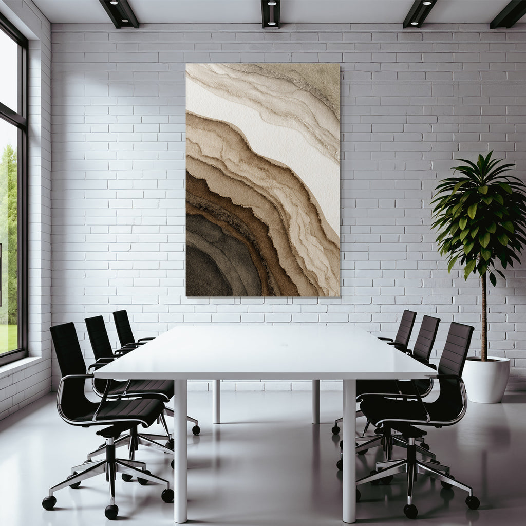 Abstrakte Geologische Formationen Erdtonfarbenen Wasserfarben Kunst