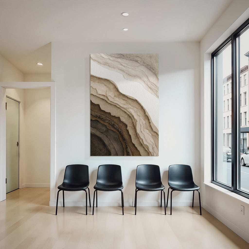 Abstrakte Geologische Formationen Erdtonfarbenen Wasserfarben Kunst