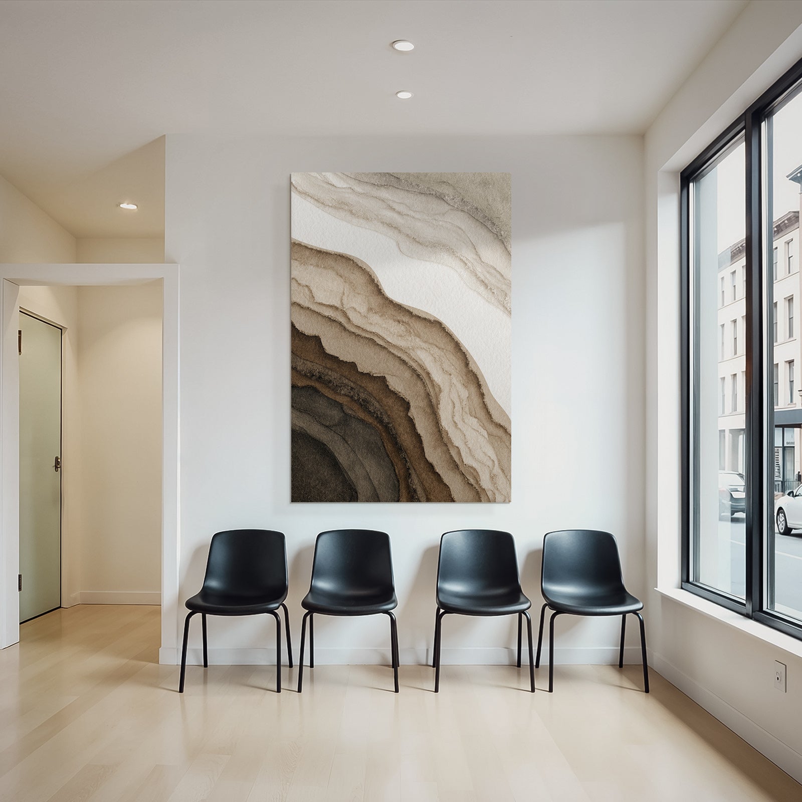 Abstrakte Geologische Formationen Erdtonfarbenen Wasserfarben Kunst