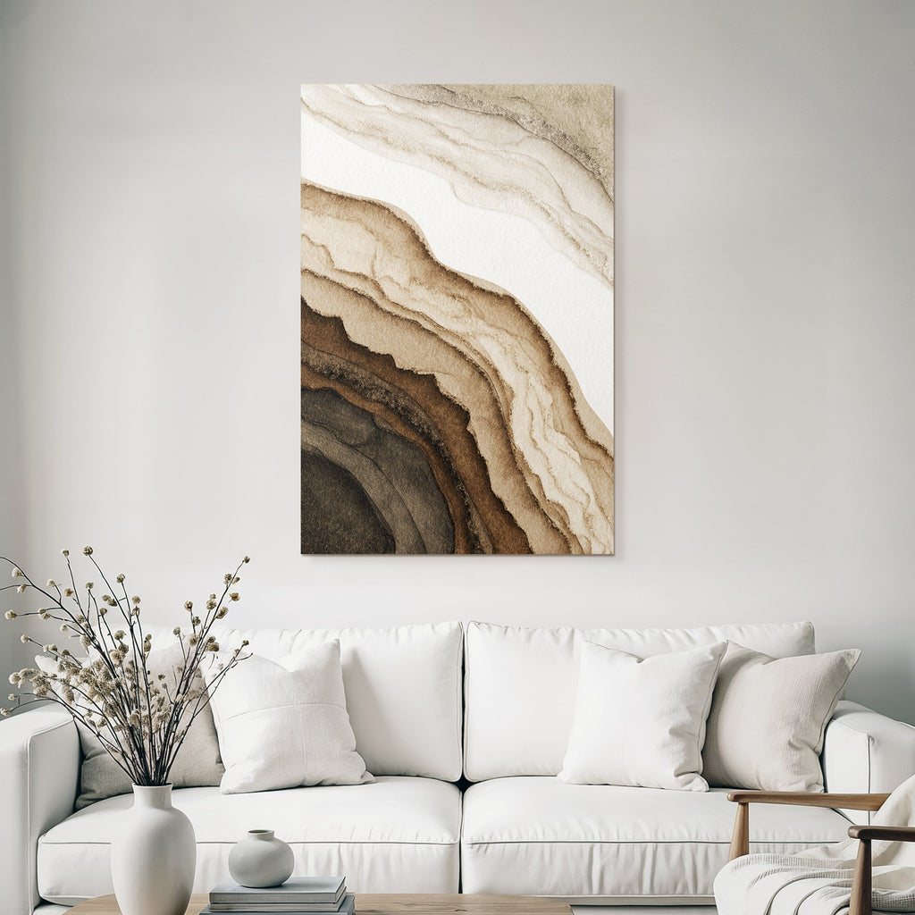 Abstrakte Geologische Formationen Erdtonfarbenen Wasserfarben Kunst