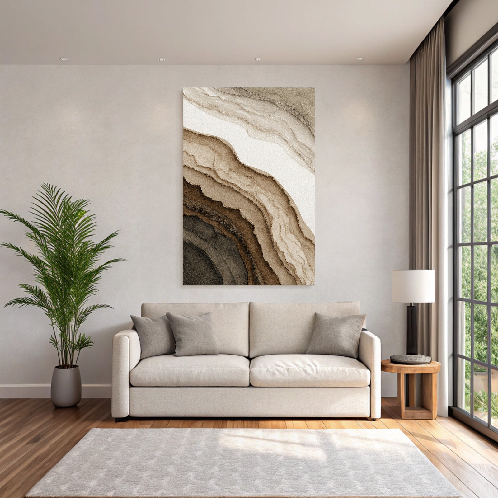 Abstrakte Geologische Formationen Erdtonfarbenen Wasserfarben Kunst