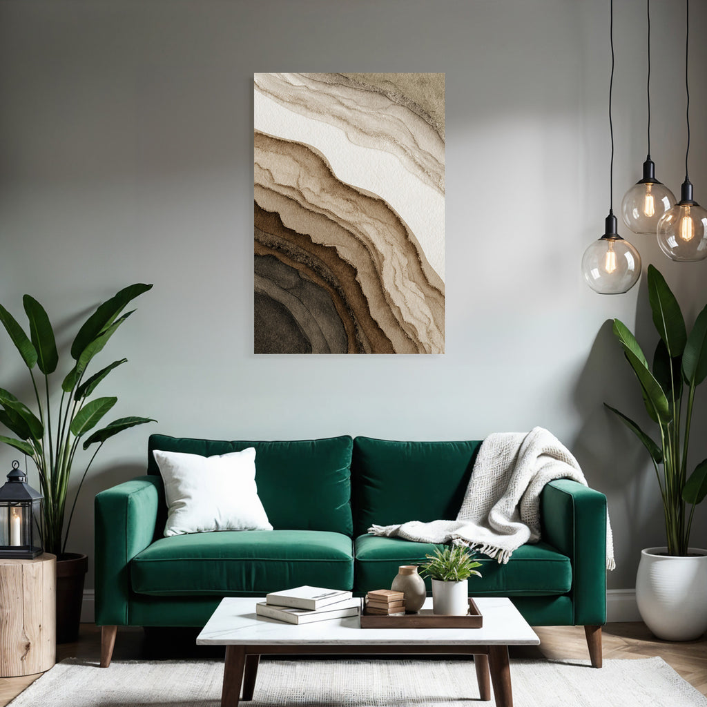 Abstrakte Geologische Formationen Erdtonfarbenen Wasserfarben Kunst