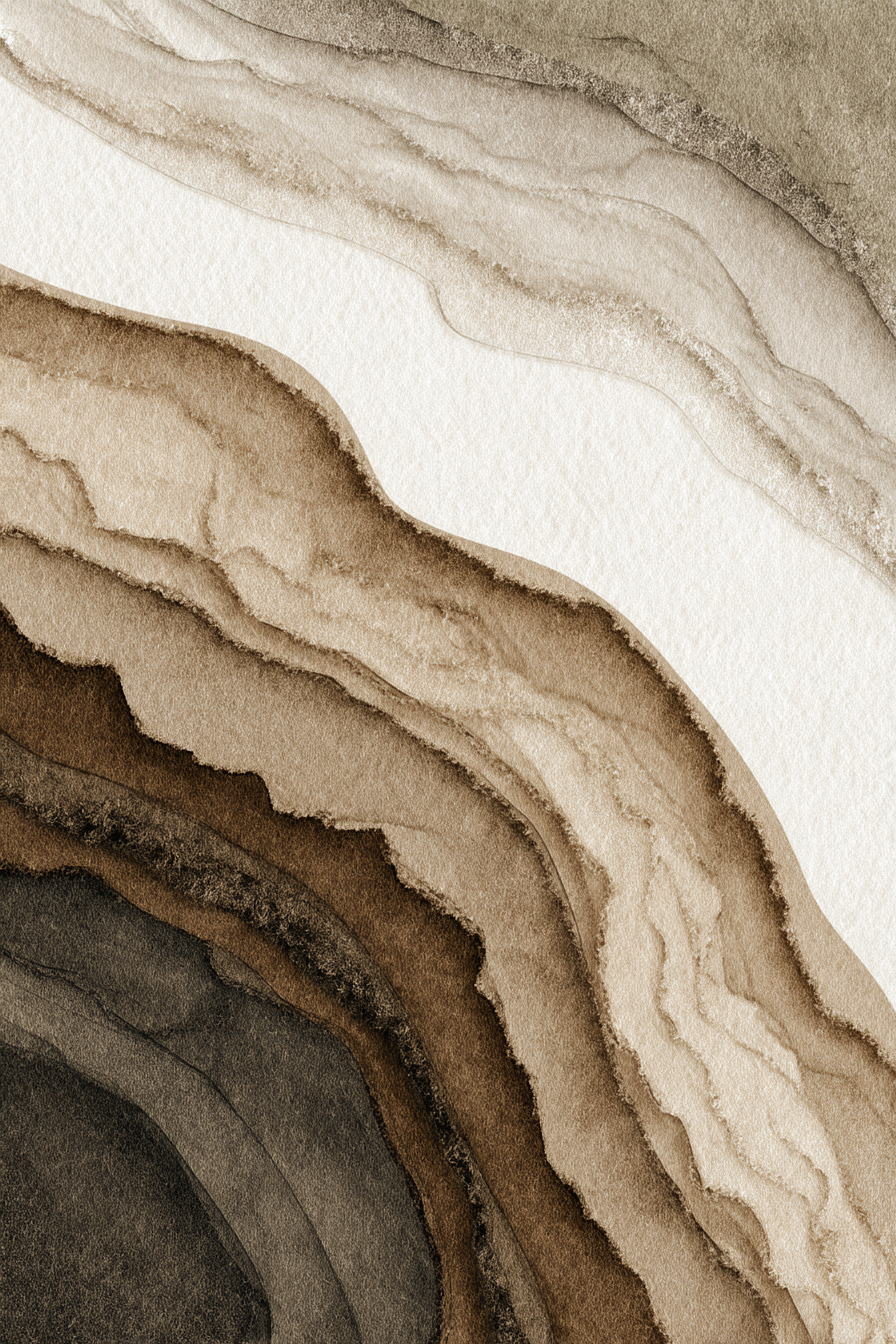Abstrakte Geologische Formationen Erdtonfarbenen Wasserfarben Kunst | Japandi | Einrichtungsstile