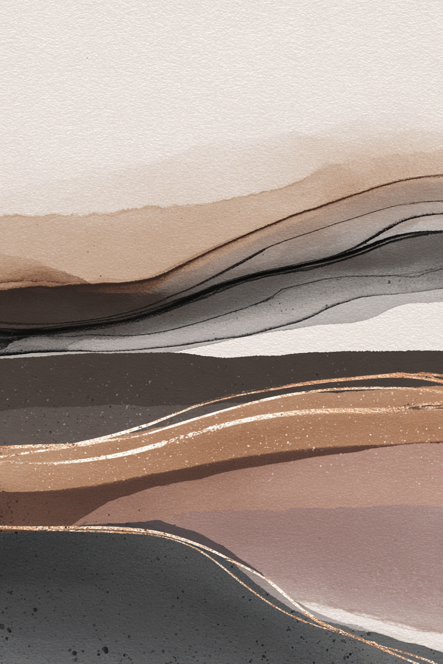 Abstrakte Illustration Horizontale Farbschichten Landschaft | Japandi | Einrichtungsstile