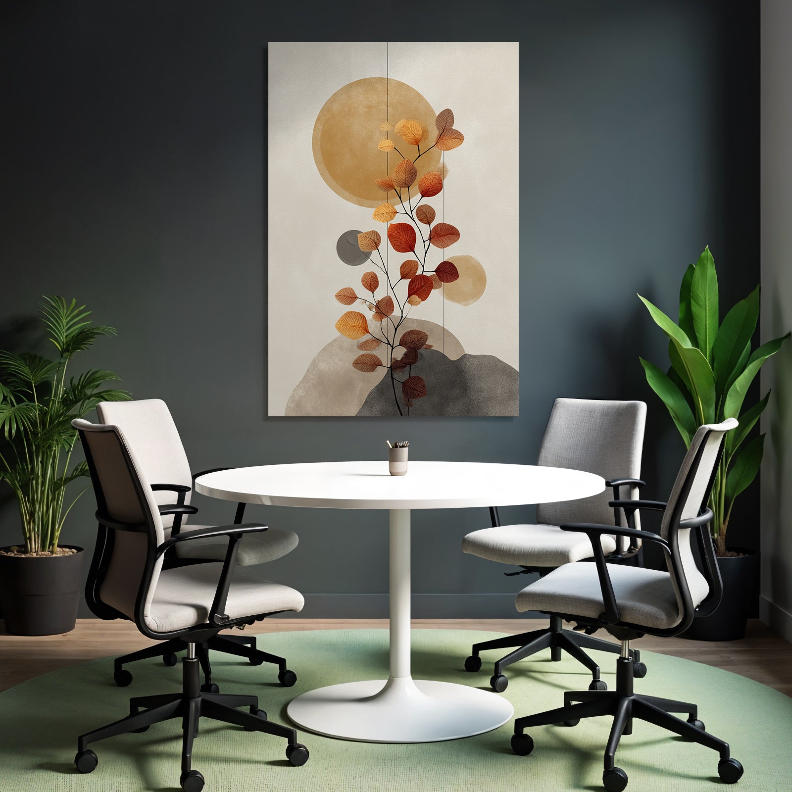Abstract Illustration Plant Autumn Leaves Minimalist Background