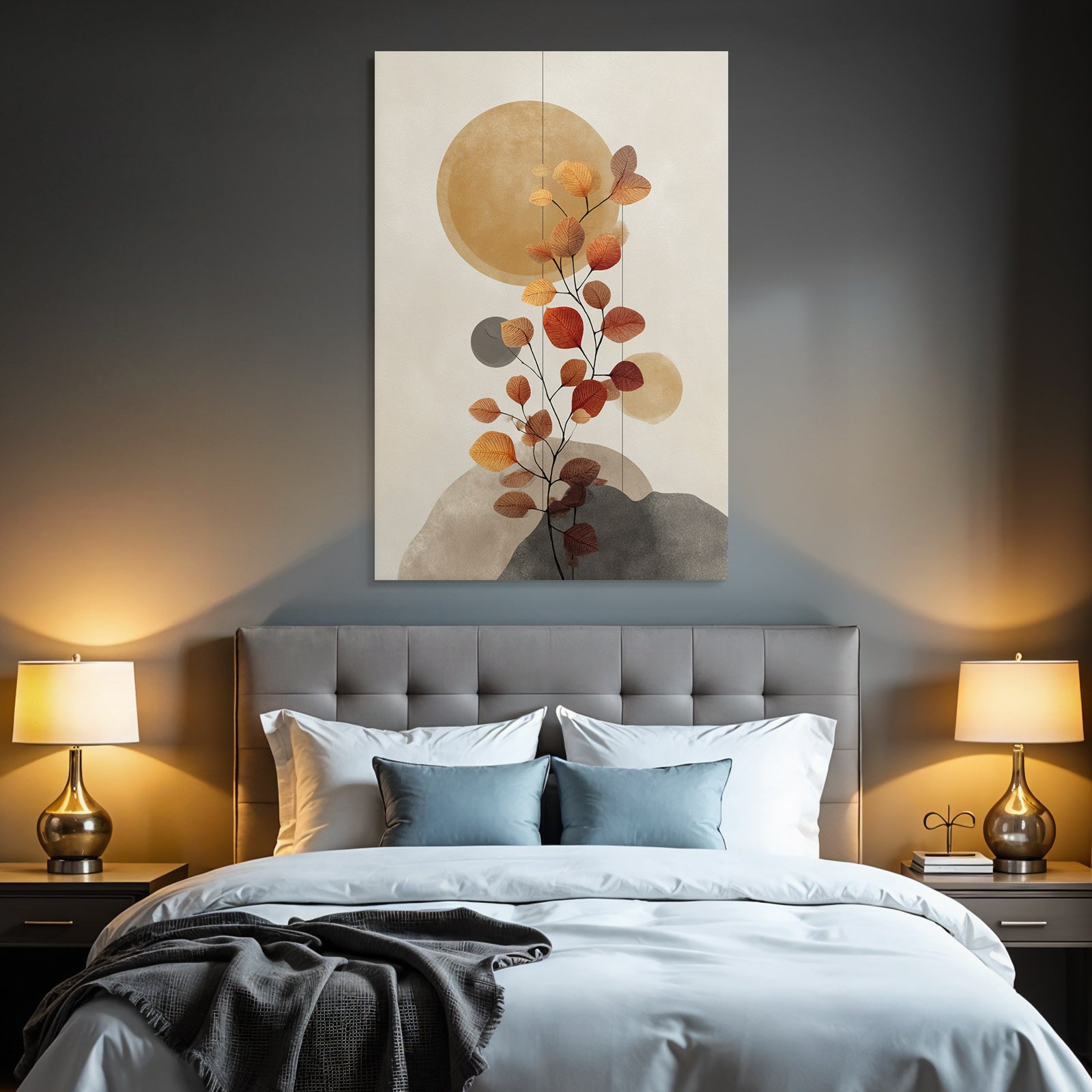 Abstract Illustration Plant Autumn Leaves Minimalist Background
