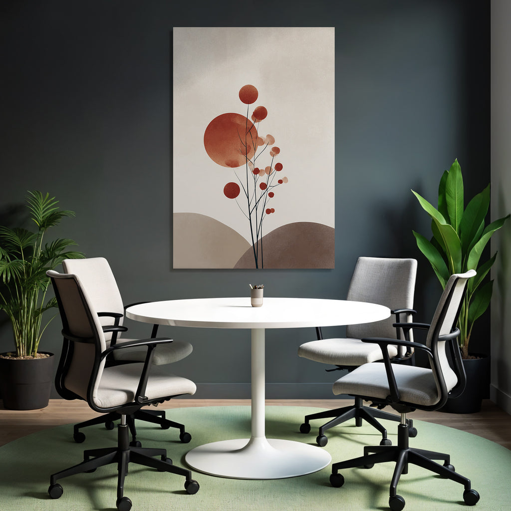 Abstrakte Illustration Pflanze Kreisartige Elemente Sanfte Farben