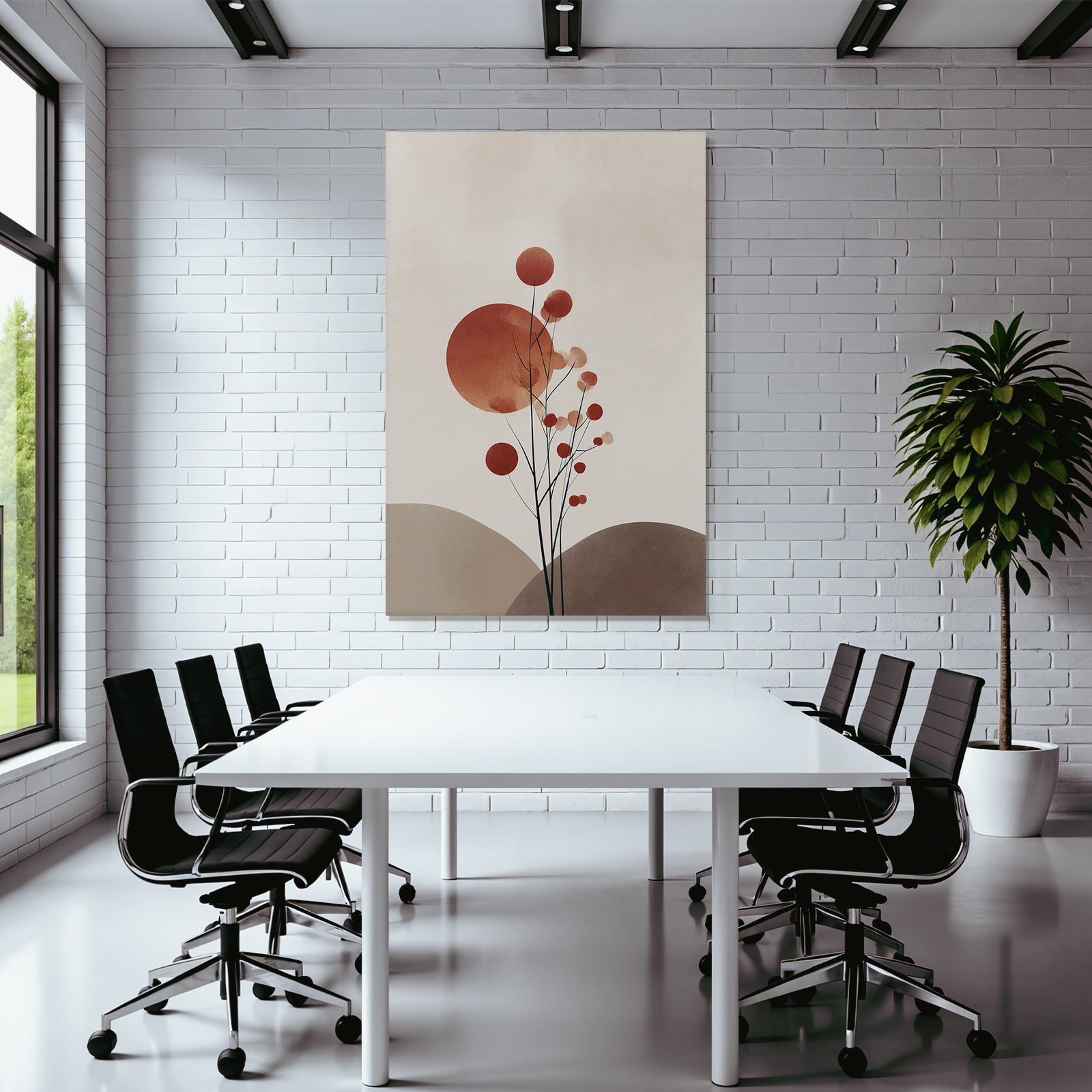 Abstrakte Illustration Pflanze Kreisartige Elemente Sanfte Farben