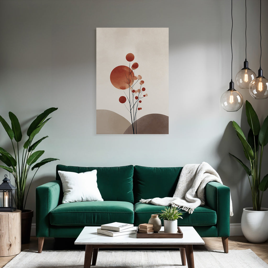 Abstrakte Illustration Pflanze Kreisartige Elemente Sanfte Farben