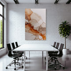 Abstrakte Kunst Fluessige Formen Erdtoaene Braun Beige Gold Akzente