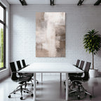Abstract art in beige, grey and white textured