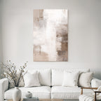 Abstract art in beige, grey and white textured