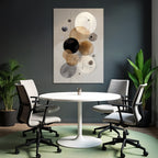Abstrakte Kunst Kreise Beige Schwarz Grau Hintergrund