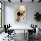 Abstrakte Kunst Kreise Beige Schwarz Grau Hintergrund