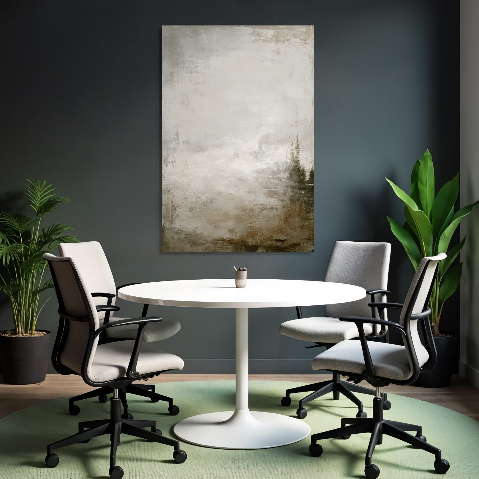Abstrakte Kunst Mit Beige Und Gruen Textur Weich Und Gedaempft