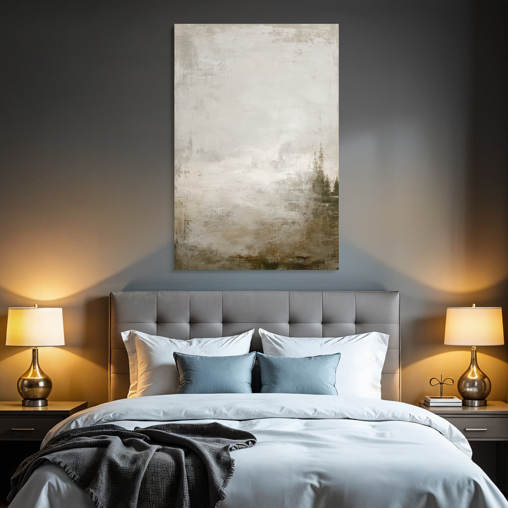 Abstrakte Kunst Mit Beige Und Gruen Textur Weich Und Gedaempft