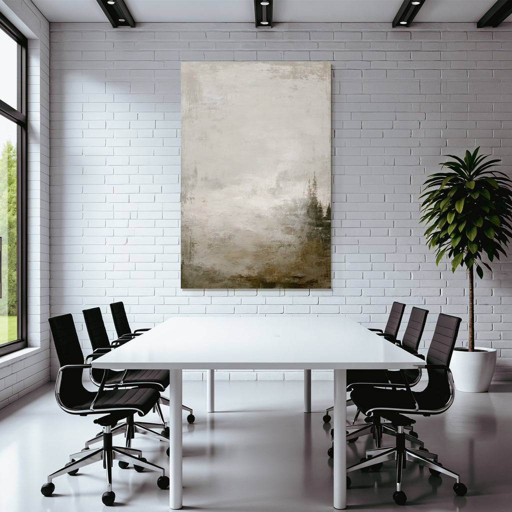 Abstrakte Kunst Mit Beige Und Gruen Textur Weich Und Gedaempft