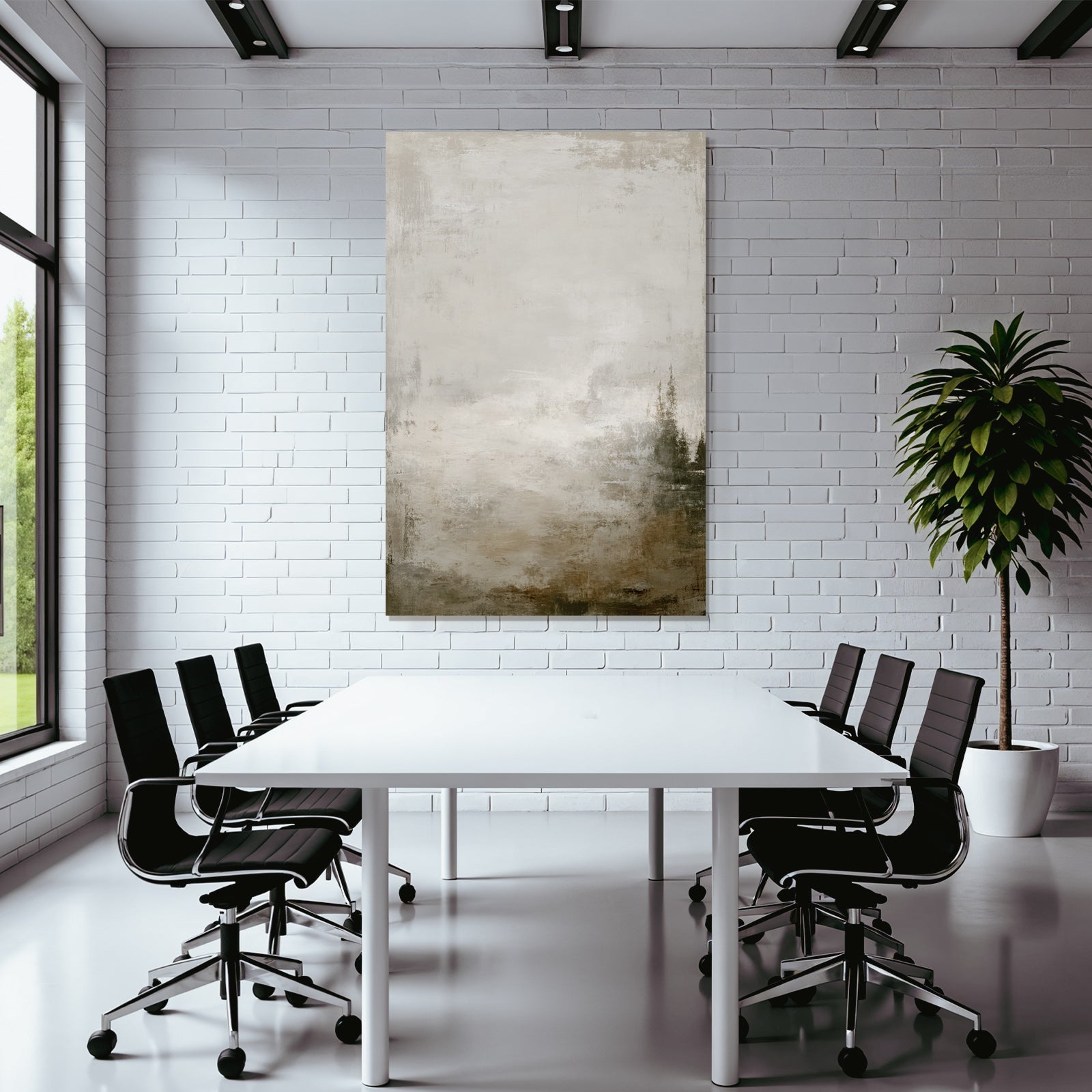 Abstrakte Kunst Mit Beige Und Gruen Textur Weich Und Gedaempft
