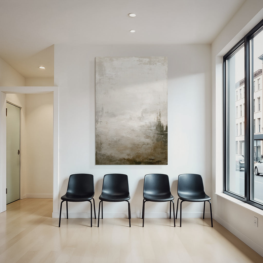 Abstrakte Kunst Mit Beige Und Gruen Textur Weich Und Gedaempft