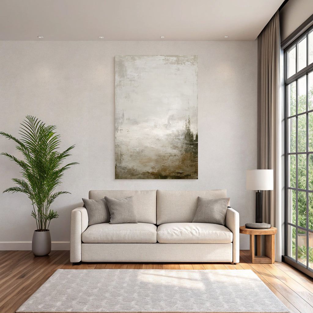 Abstrakte Kunst Mit Beige Und Gruen Textur Weich Und Gedaempft