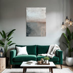 Abstract art with textures in white, gray, and beige