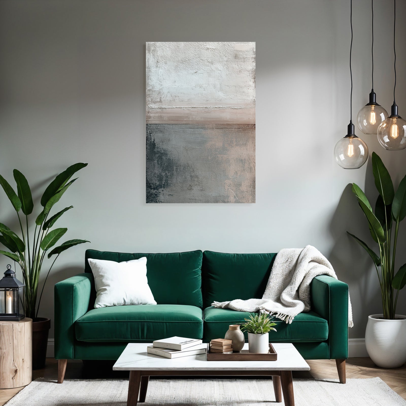 Abstract art with textures in white, gray, and beige