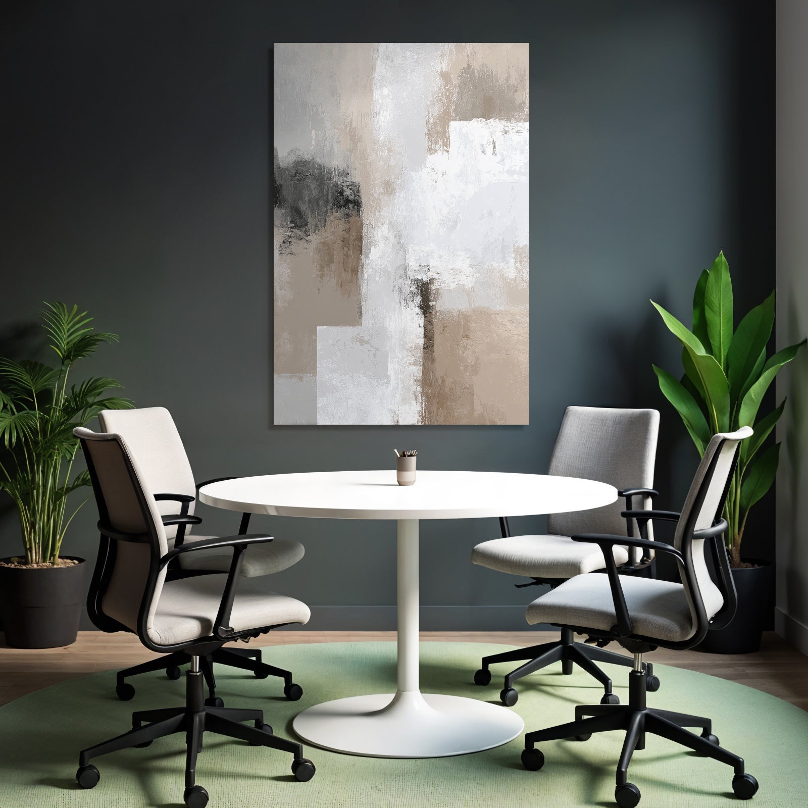 Abstract Art Neutral Colors With Textures And Brushstrokes