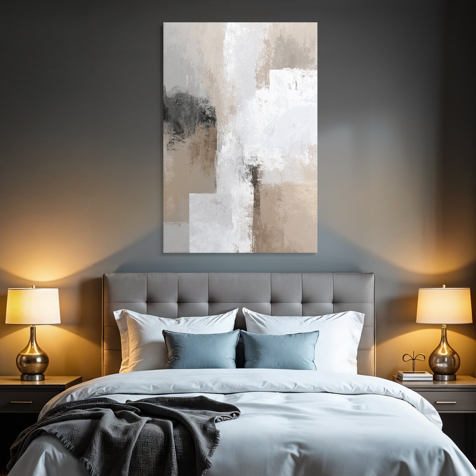 Abstract Art Neutral Colors With Textures And Brushstrokes
