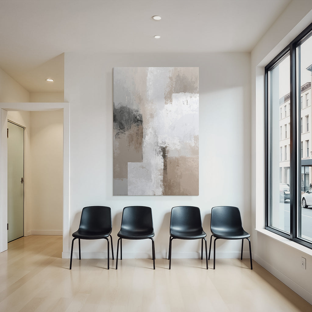 Abstract Art Neutral Colors With Textures And Brushstrokes