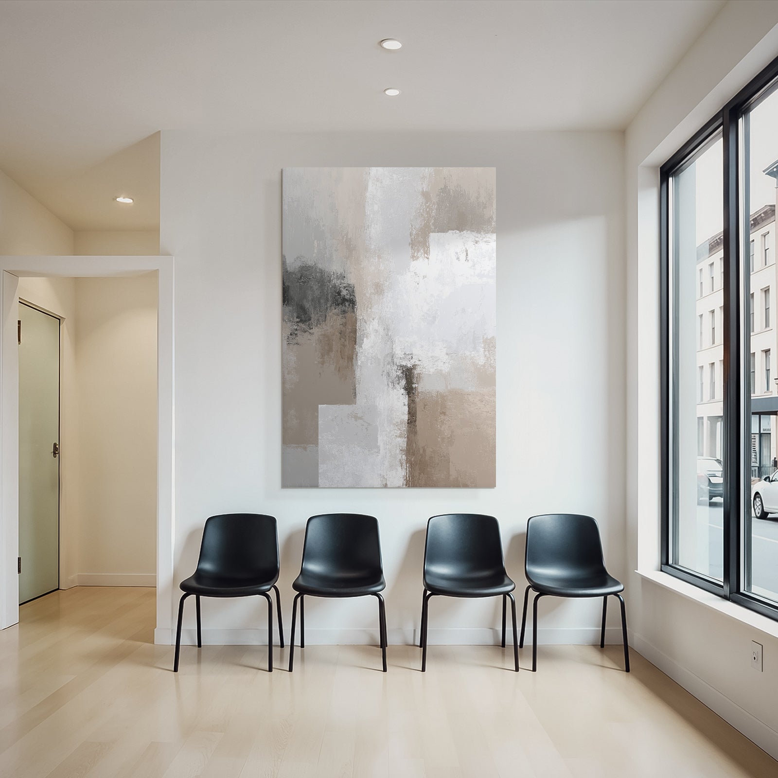 Abstract Art Neutral Colors With Textures And Brushstrokes